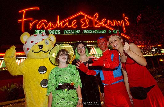Frankie and Bennys staff at halloween event in birmingham