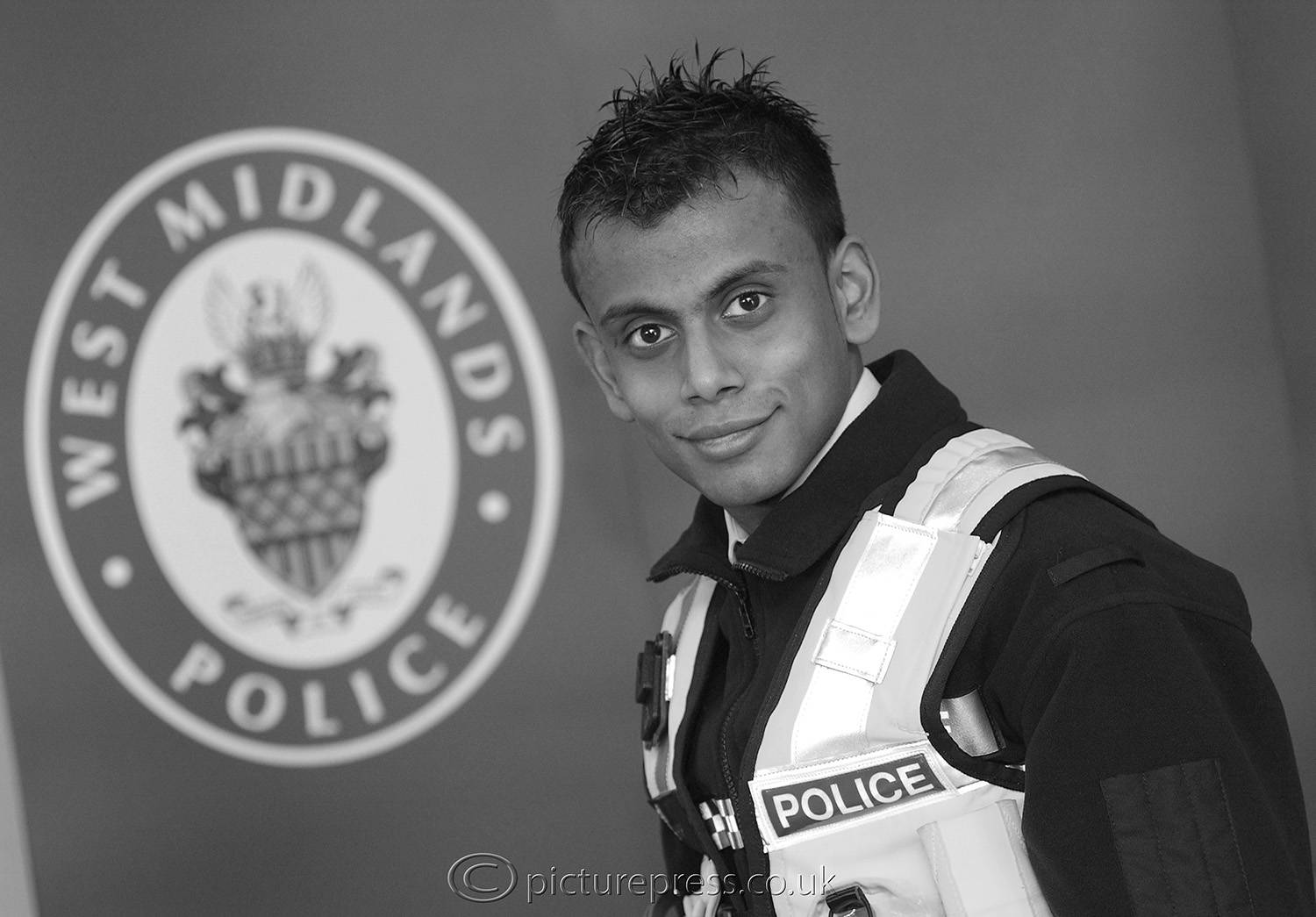 portrait of west midlands officer man photo taken for press release by photographer mike kelly picturepress. birmingham