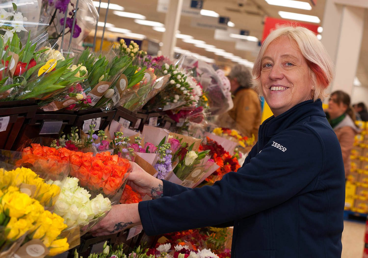 tesco supermarket flowers section staff portrait sutton coldfield birmingham.