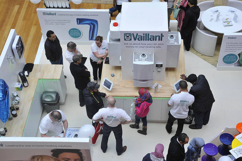 promotional event for Valiant Boilers at the Bull Ring Shopping Centre in Birmingham city centre image taken for news release by mike kelly photographer picturepress